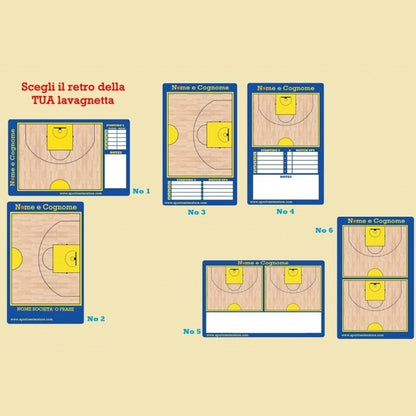 Lavagnetta Personalizzata Basket Coach con Clip ferma carta