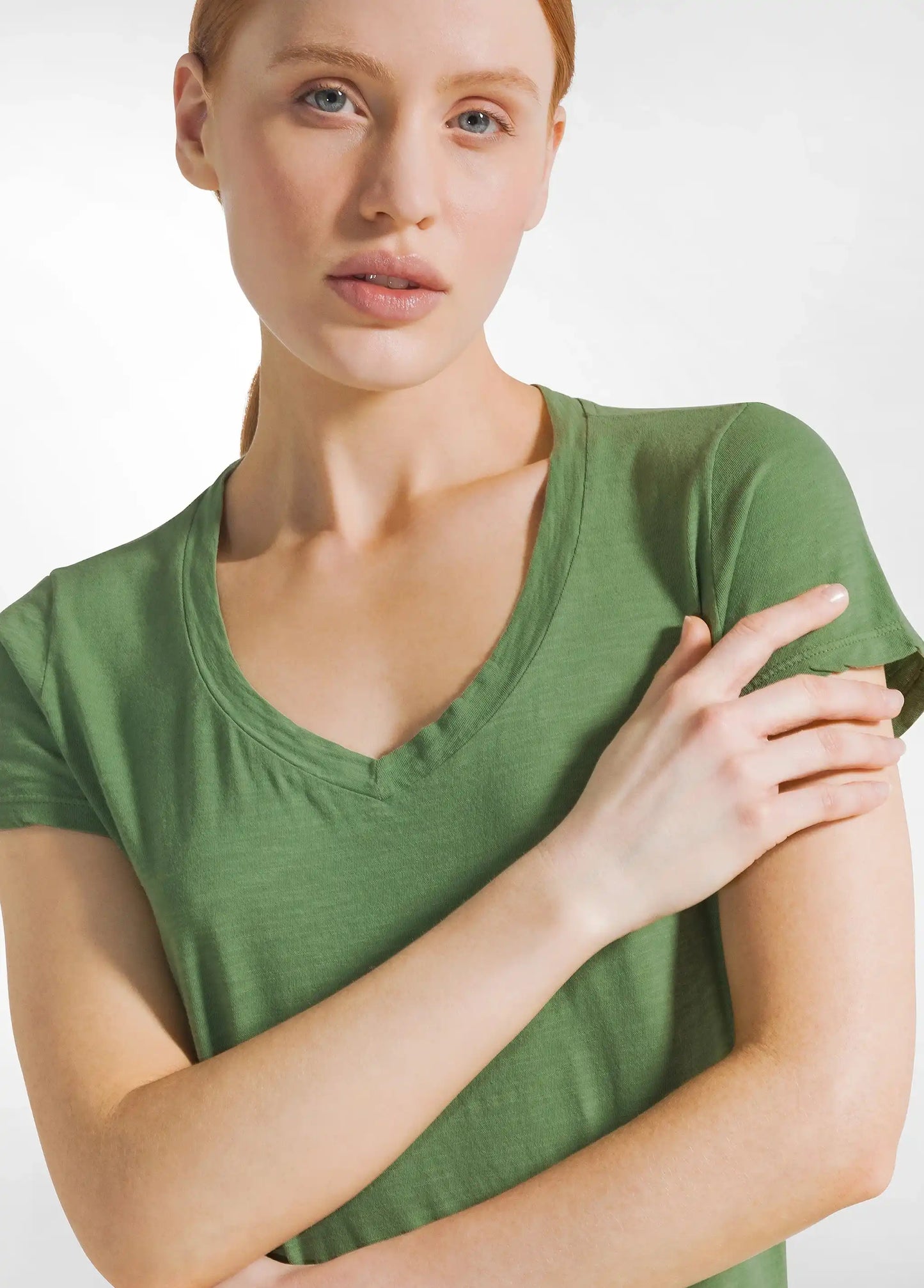 Deha T-Shirt in Jersey Fiammato Scollo a V