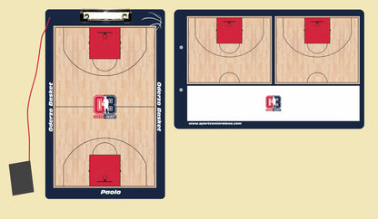Lavagnetta Personalizzata Basket Coach con Clip ferma carta