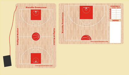 Lavagnetta Personalizzata Basket Coach con Clip ferma carta