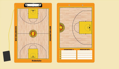 Lavagnetta Personalizzata Basket Coach con Clip ferma carta